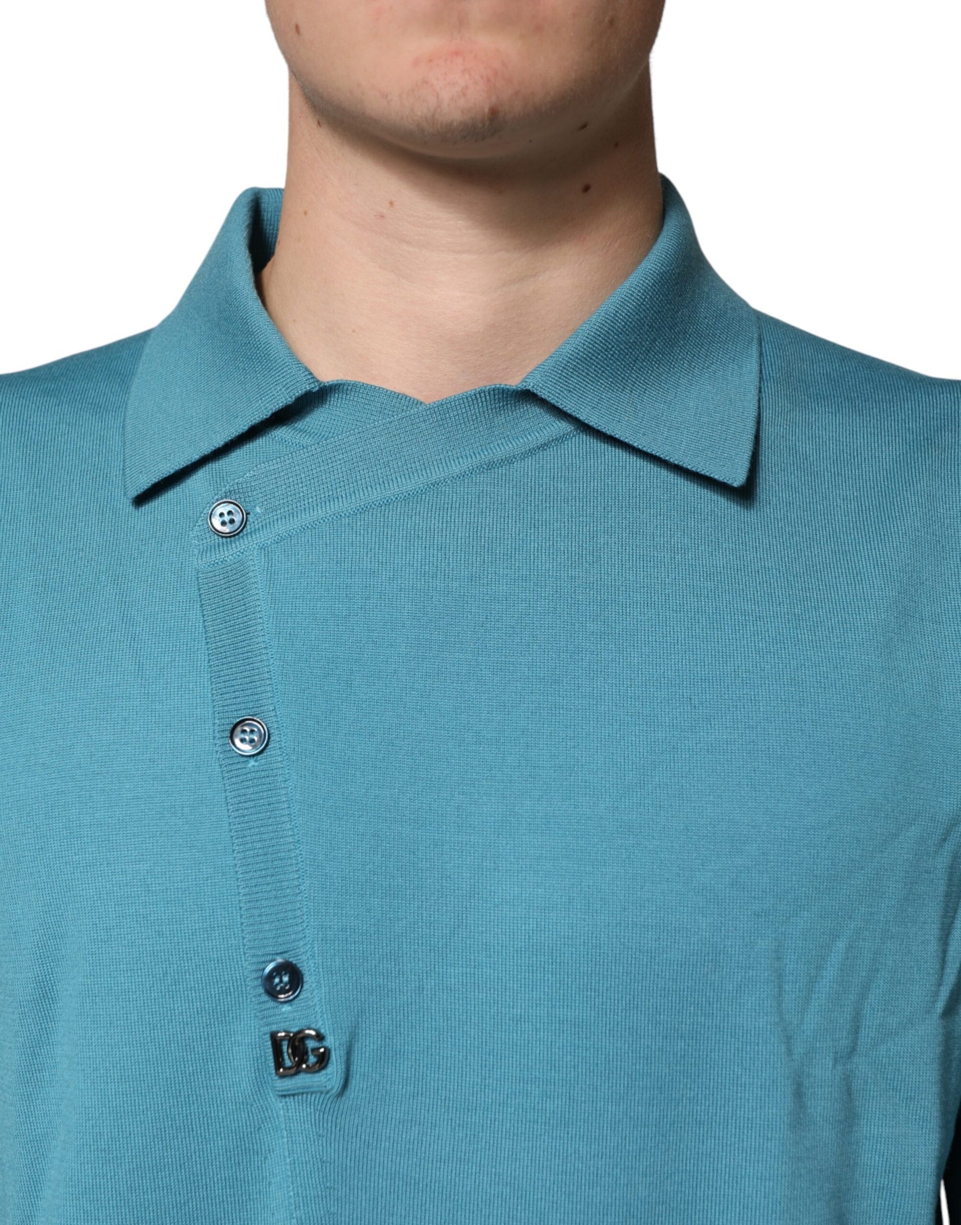 Men's polo shirt in blue color