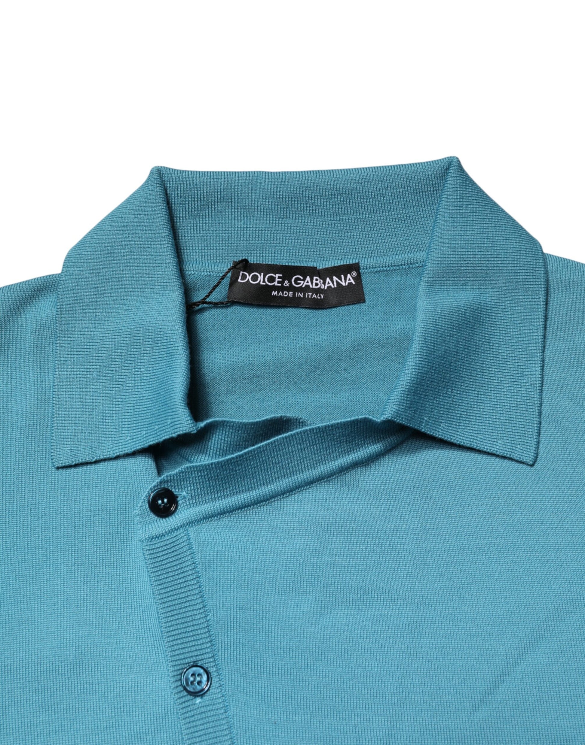 Blue polo shirt with collar