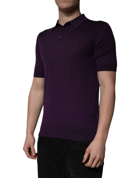 Purple polo shirt on mannequin