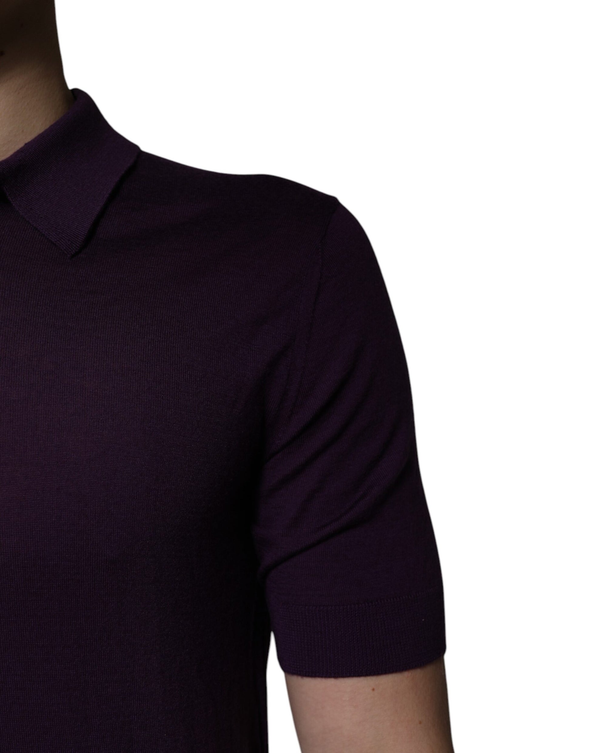 Purple polo shirt on mannequin