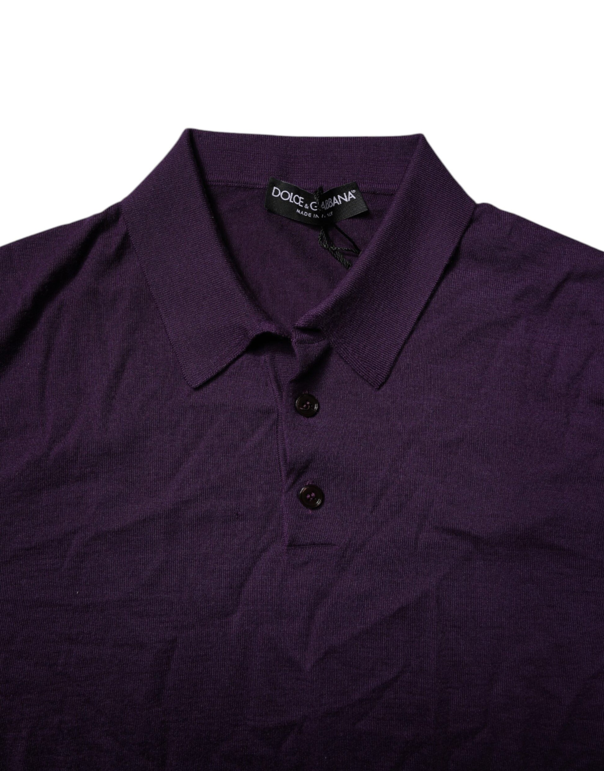 Purple polo shirt on hanger