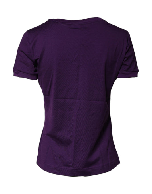 Purple short sleeved shirt on a mannequin