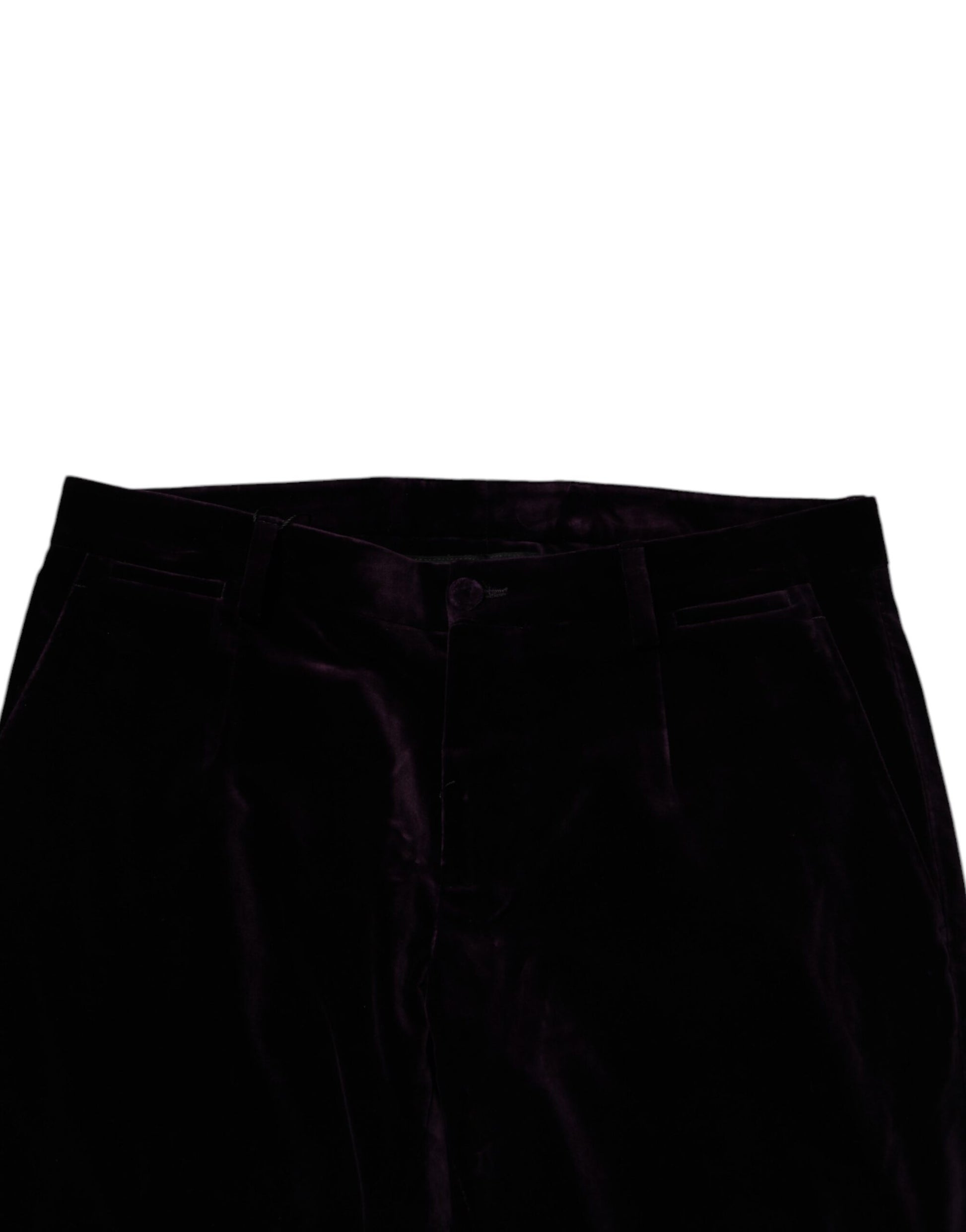 Black velvet men's dress pants with a satin stripe down the side