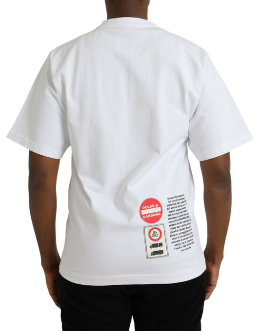 White t-shirt with red circle on back