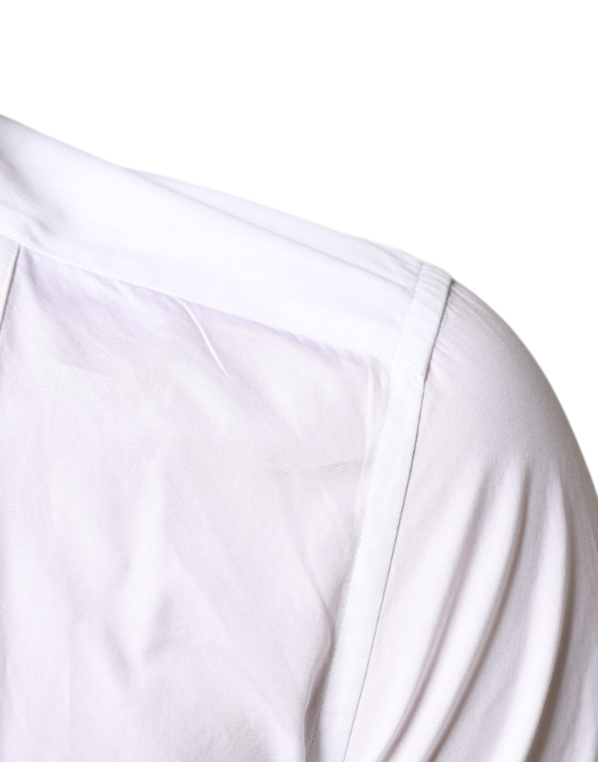 A white bib cotton poplin formal dress shirt from the brand Dolce & Gabbana