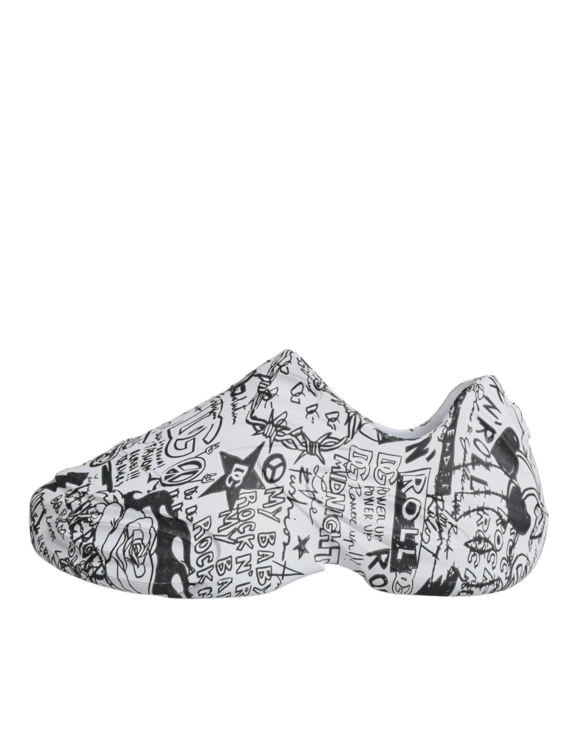 Pair of shoes with various patterns and designs on them