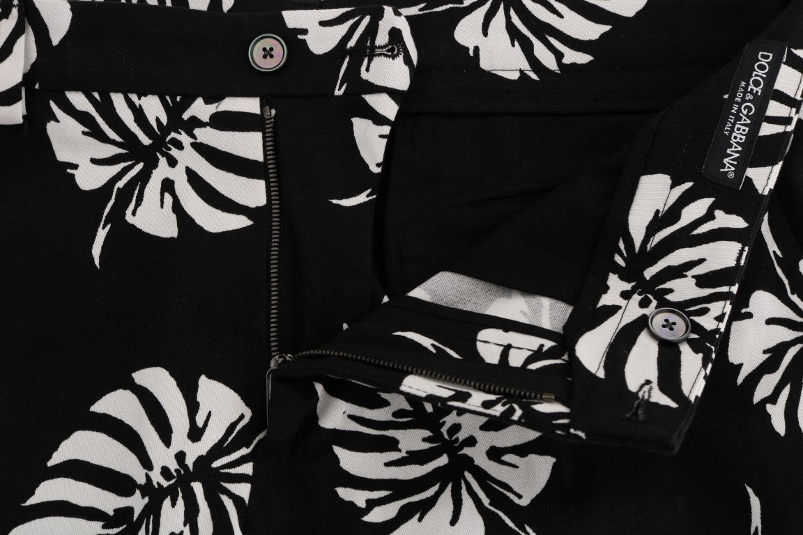 Black jacket with white floral pattern