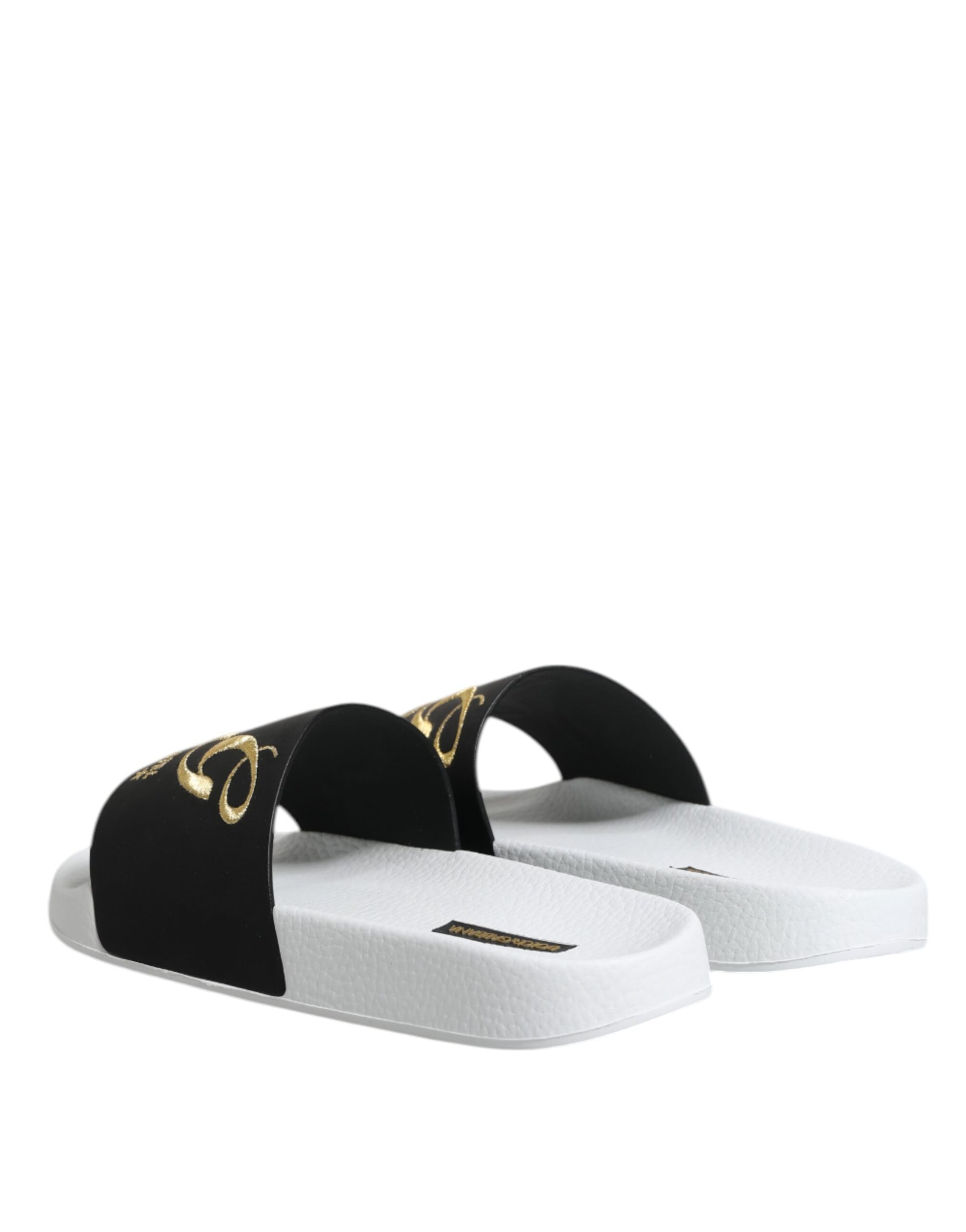 Pair of black and white sandals
