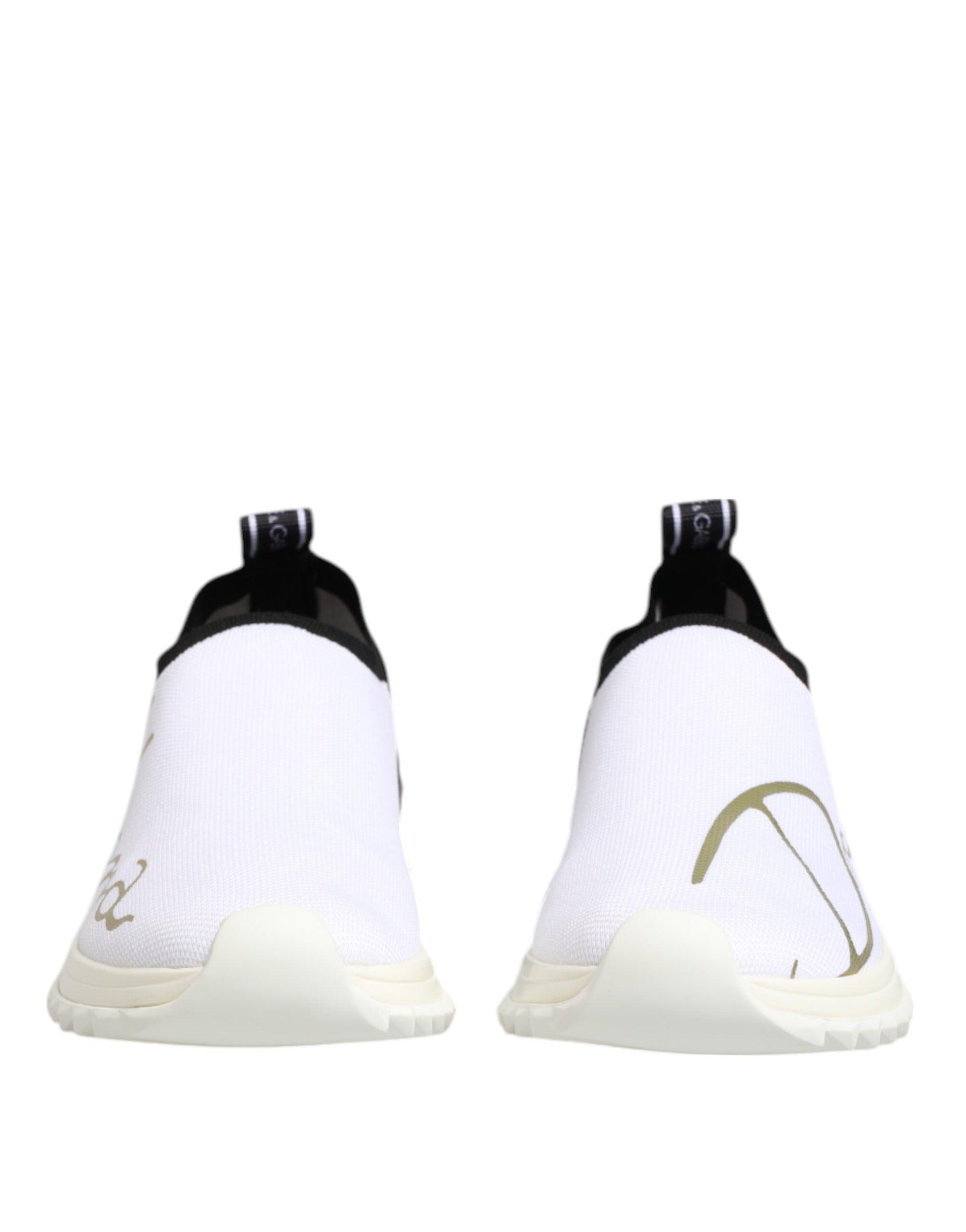 Pair of white sneakers with black laces