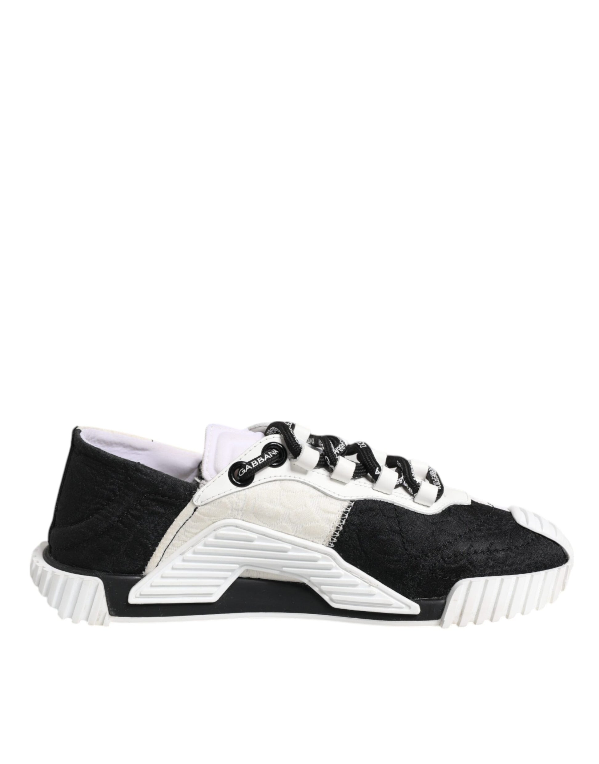 Black and white sneaker with a high top