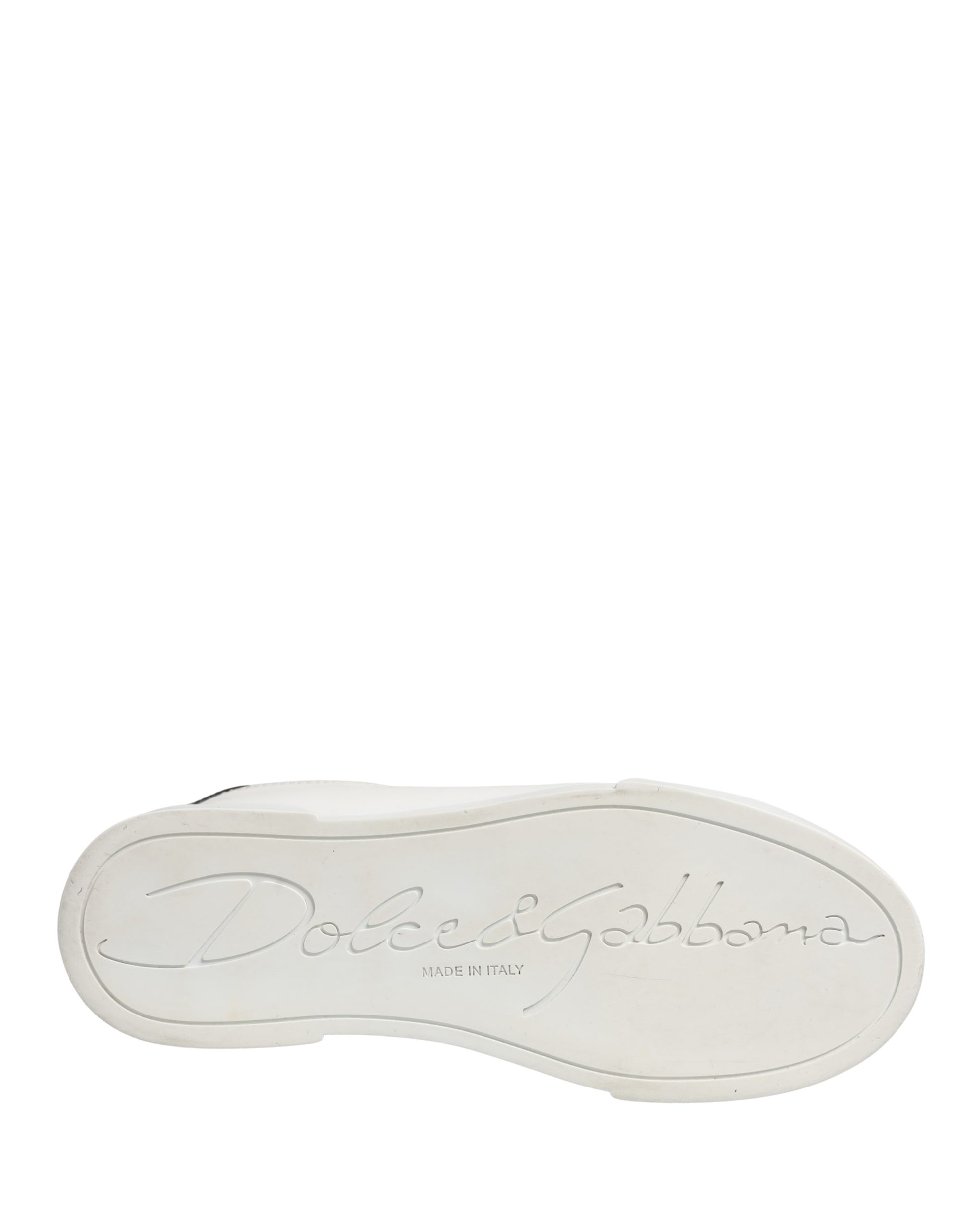 A pair of white black portofino leather sneakers from Dolce & Gabbana