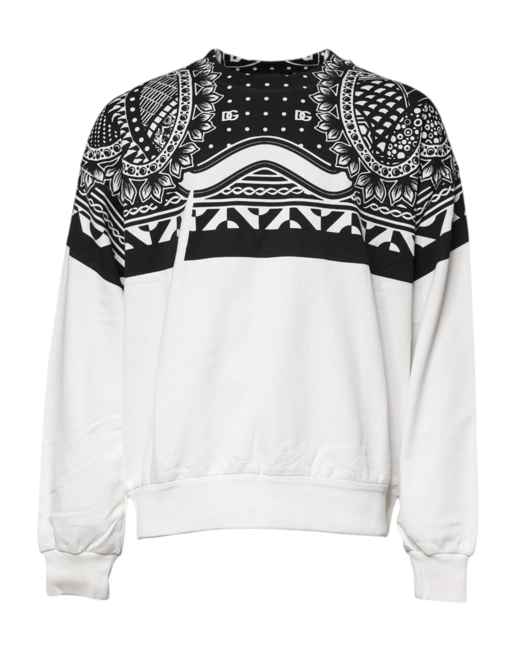 Sweater with geometric pattern on front