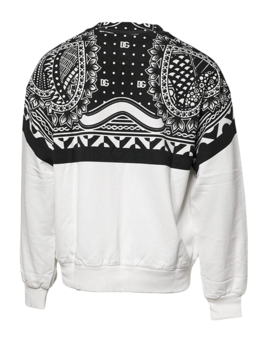 White sweater with black tribal pattern on back
