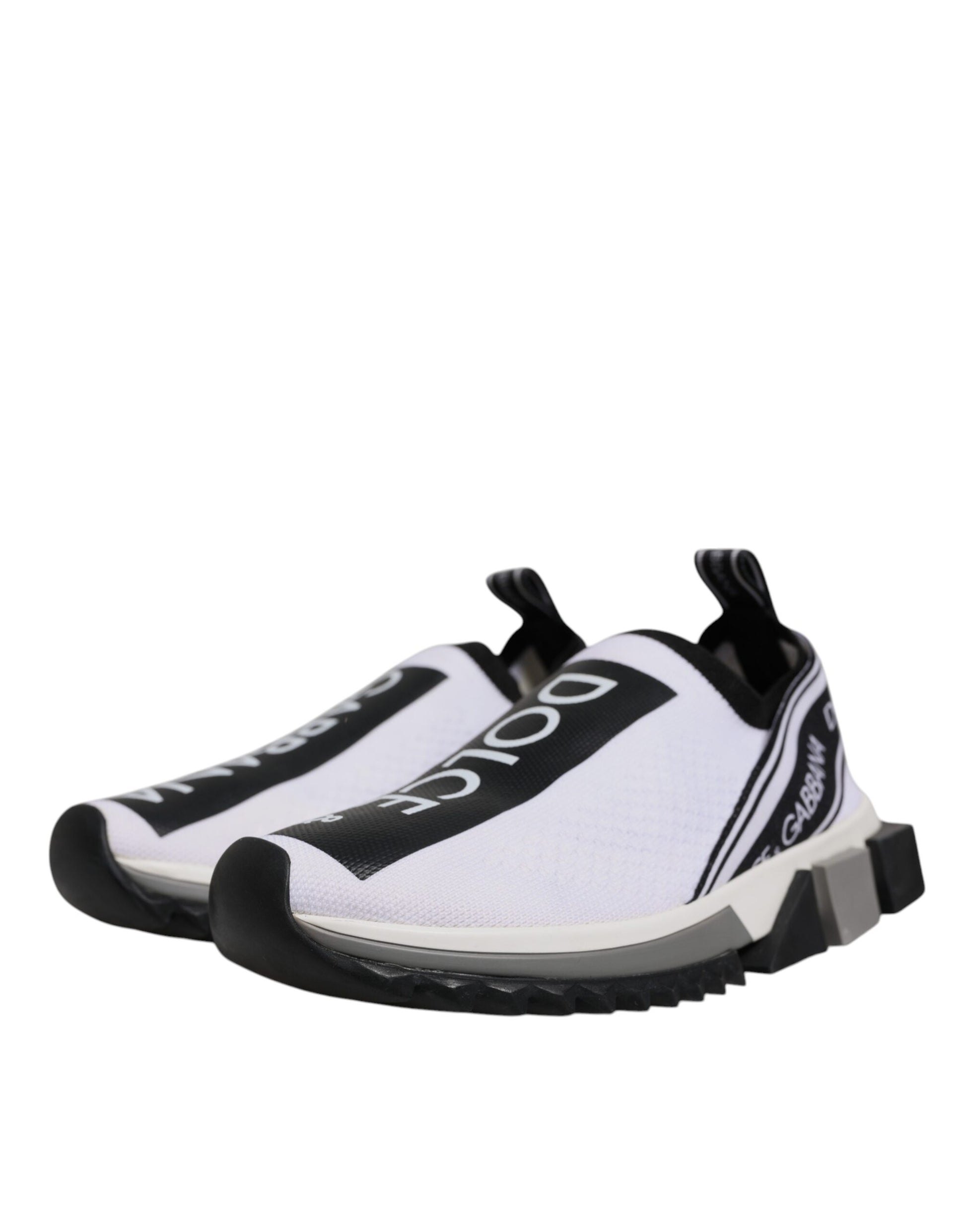 White sneaker with black accents