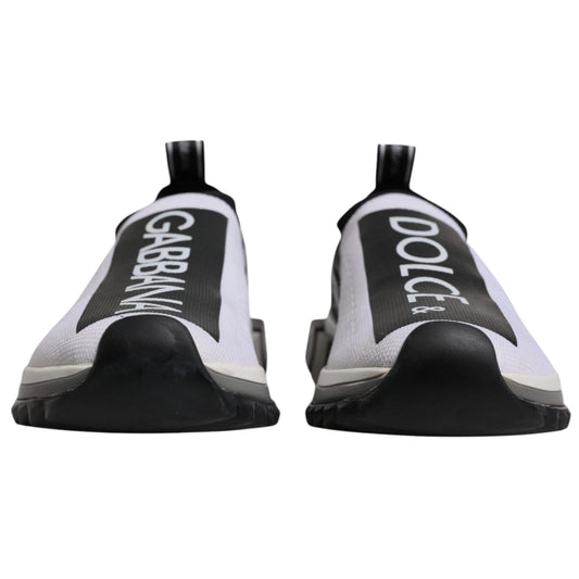 Pair of white sneakers with black accents