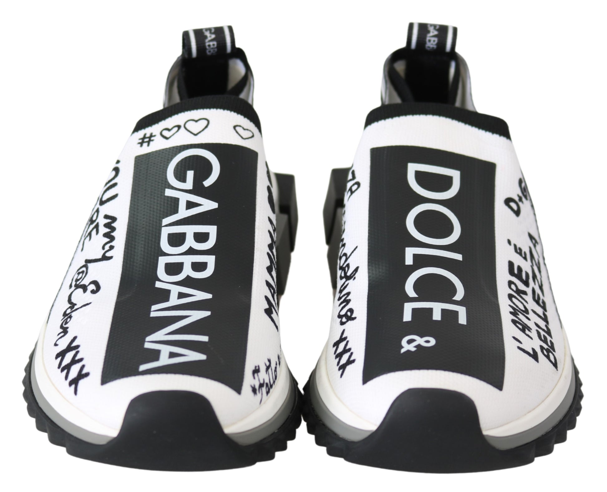 Pair of sneakers with autographs on them