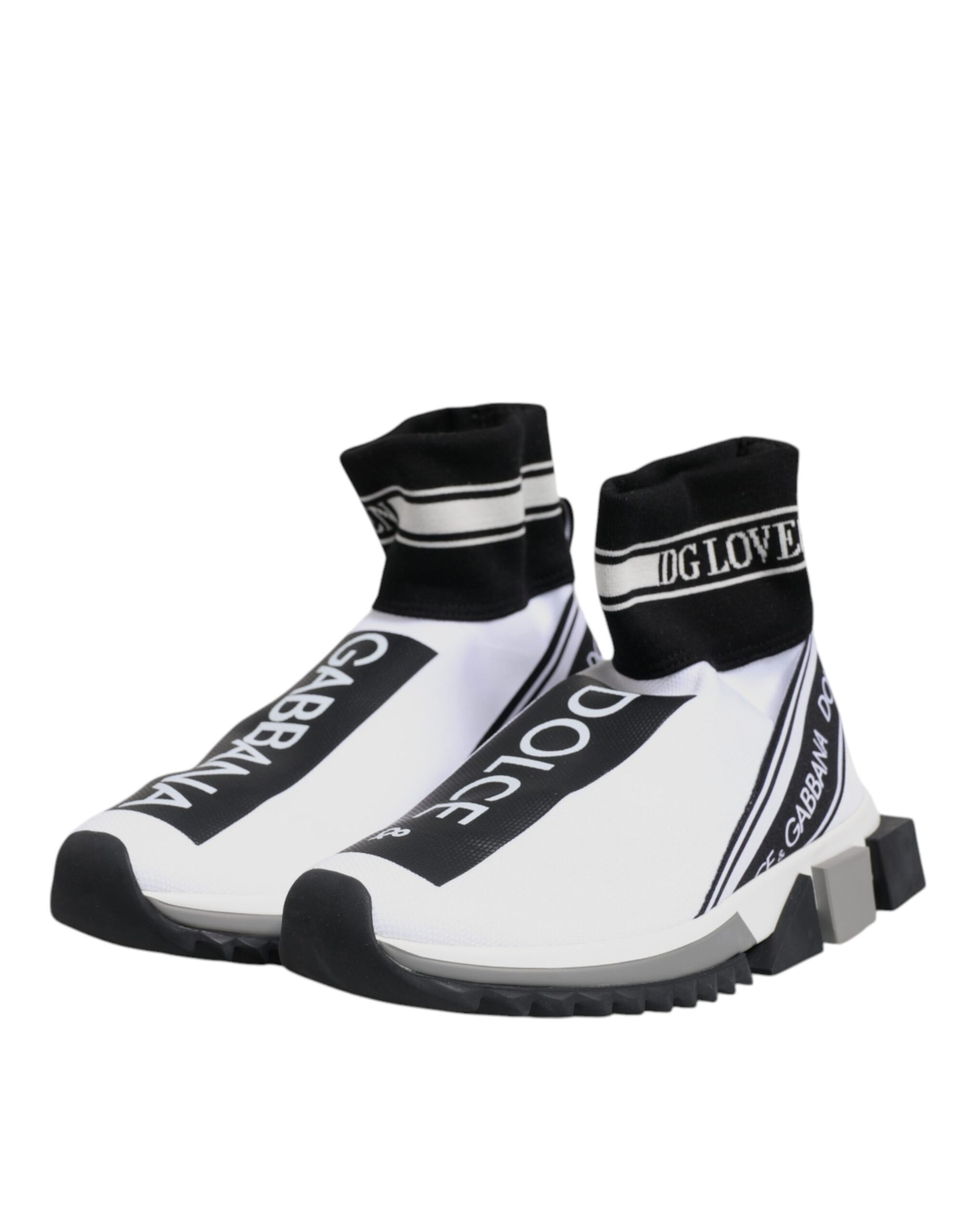 White sneakers with black laces and white soles