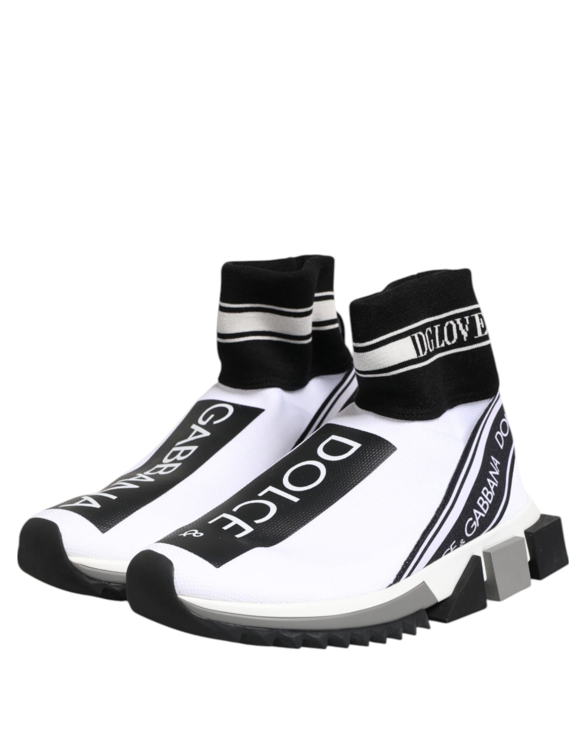 White sneakers with black laces and white socks