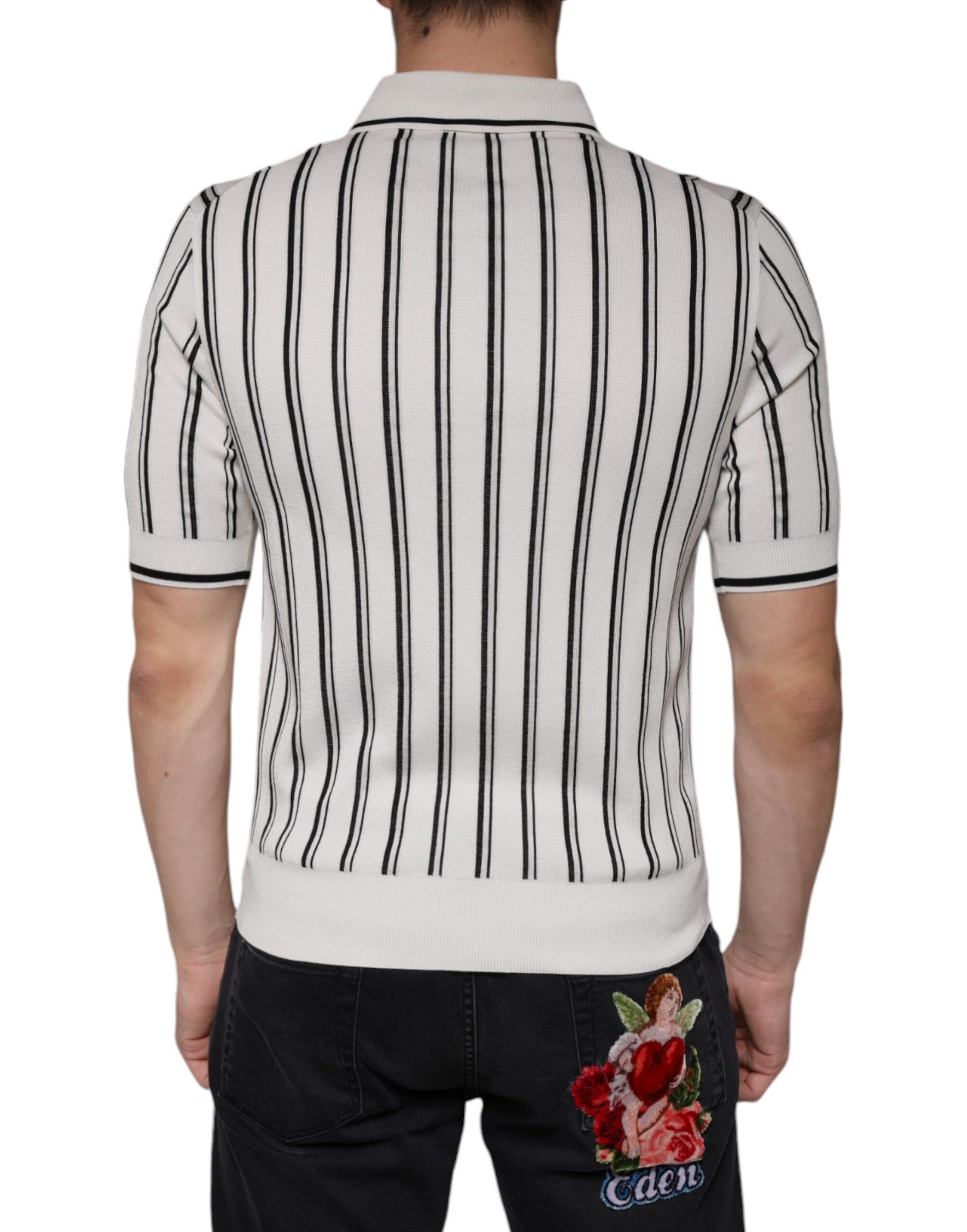 Men's polo shirt with horizontal stripes
