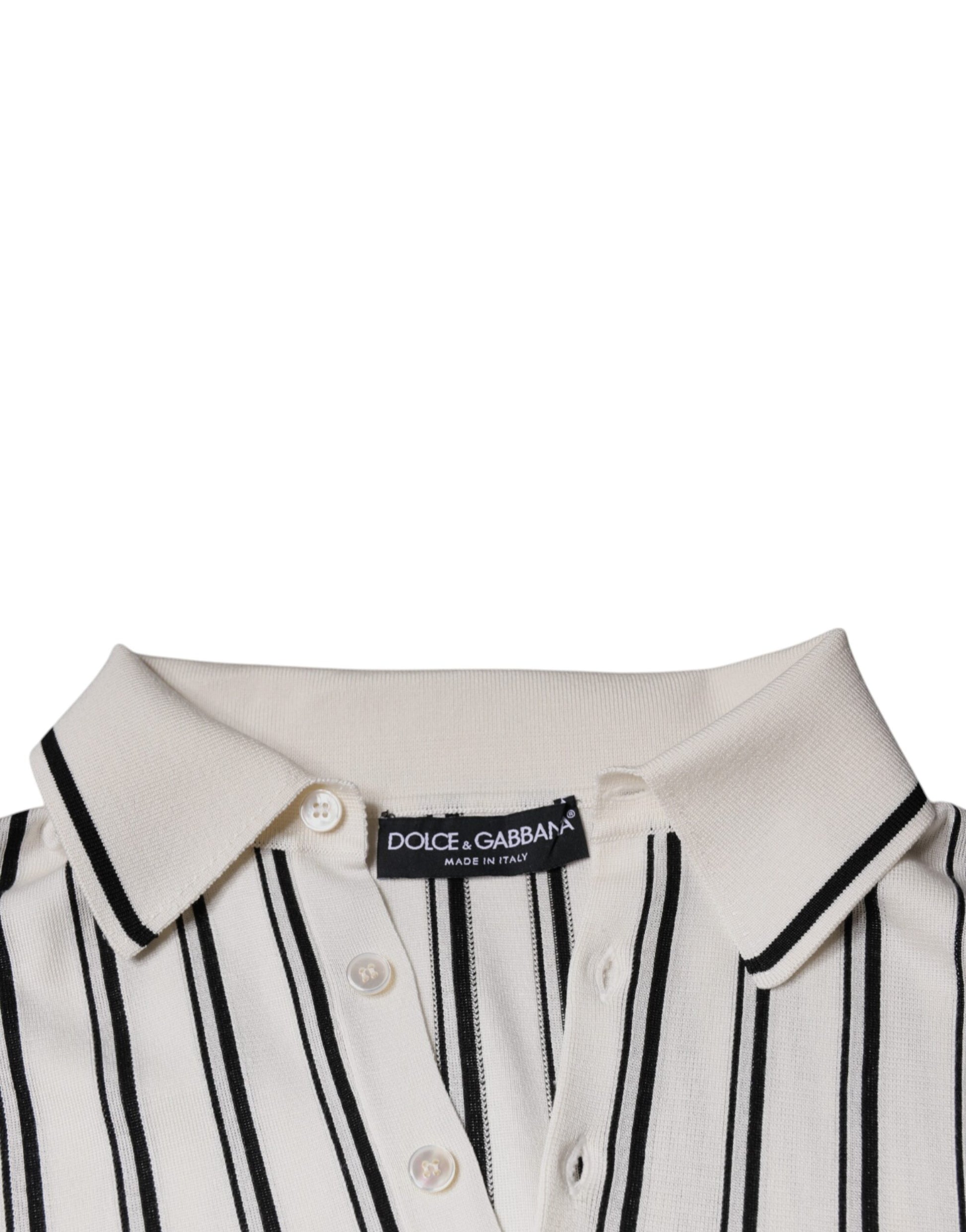 White shirt with black stripes