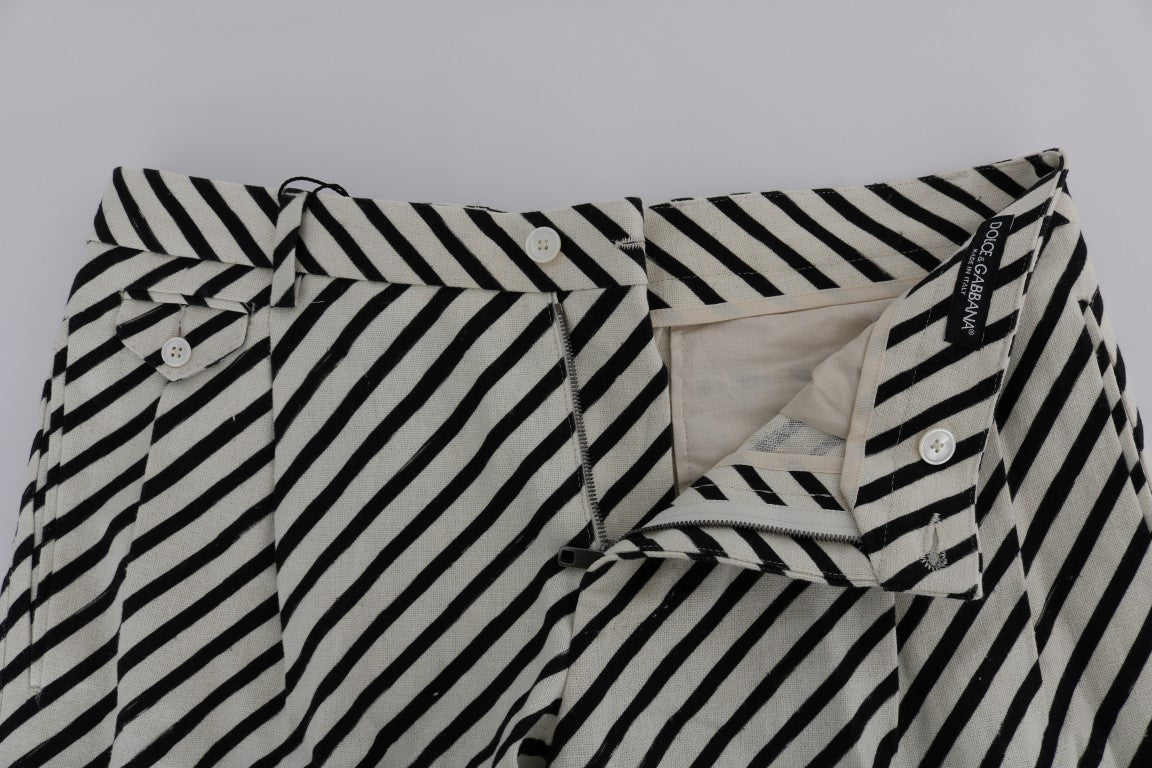 Pair of black and white striped trousers