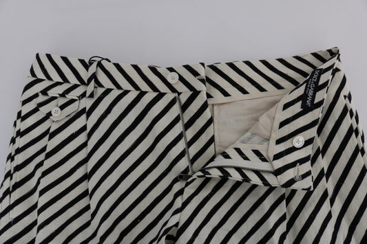 Pair of black and white striped trousers