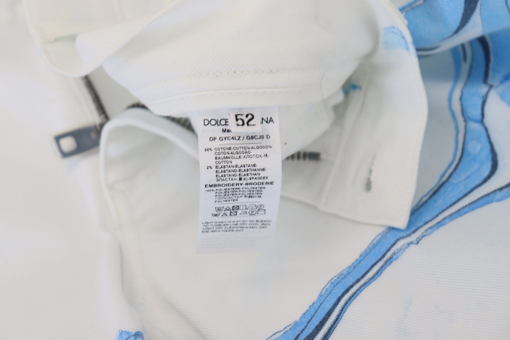 White tag on clothing item