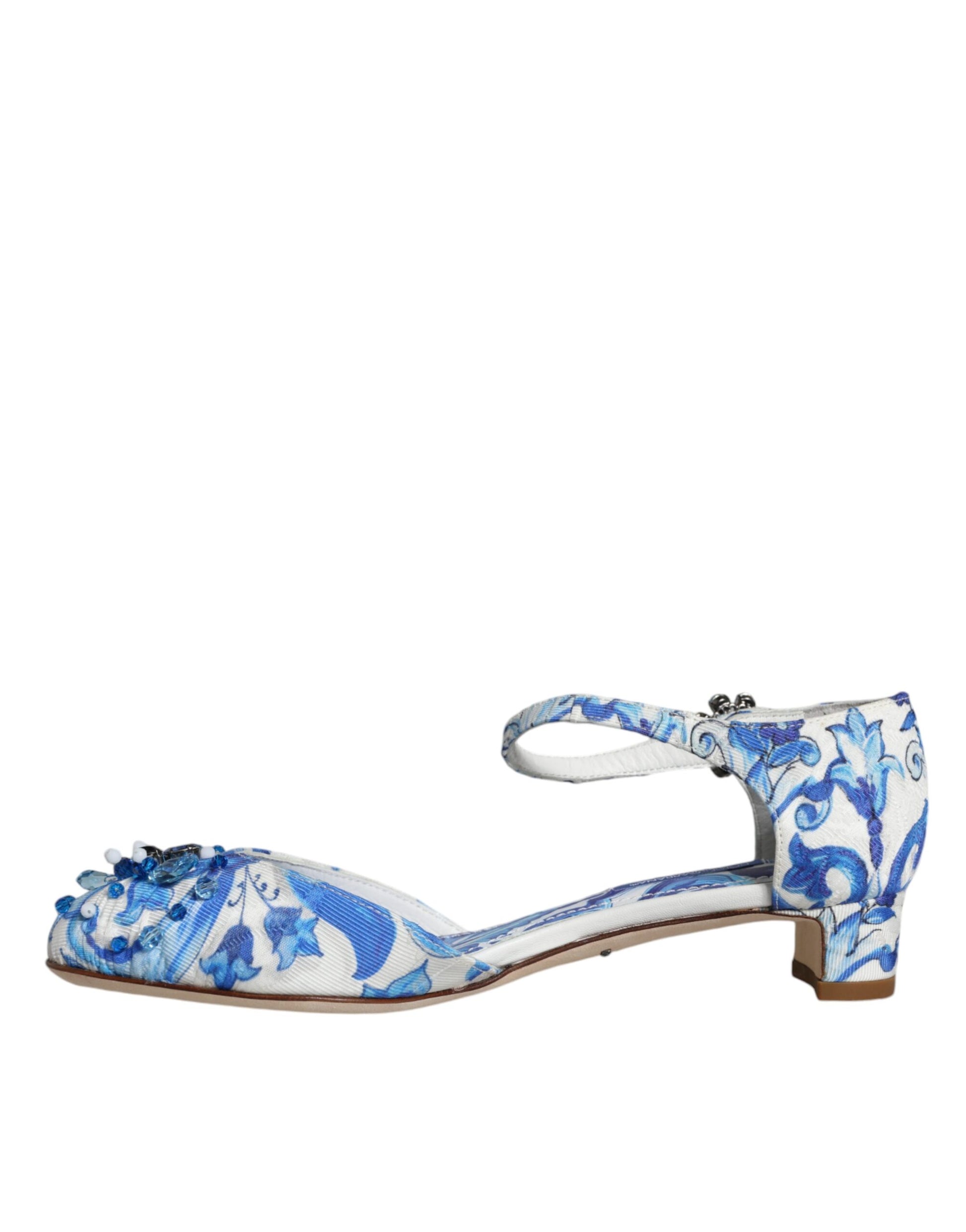 Blue floral print women's sandal