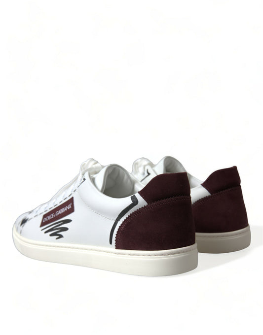 Pair of sneakers with white laces and a patterned design on the side