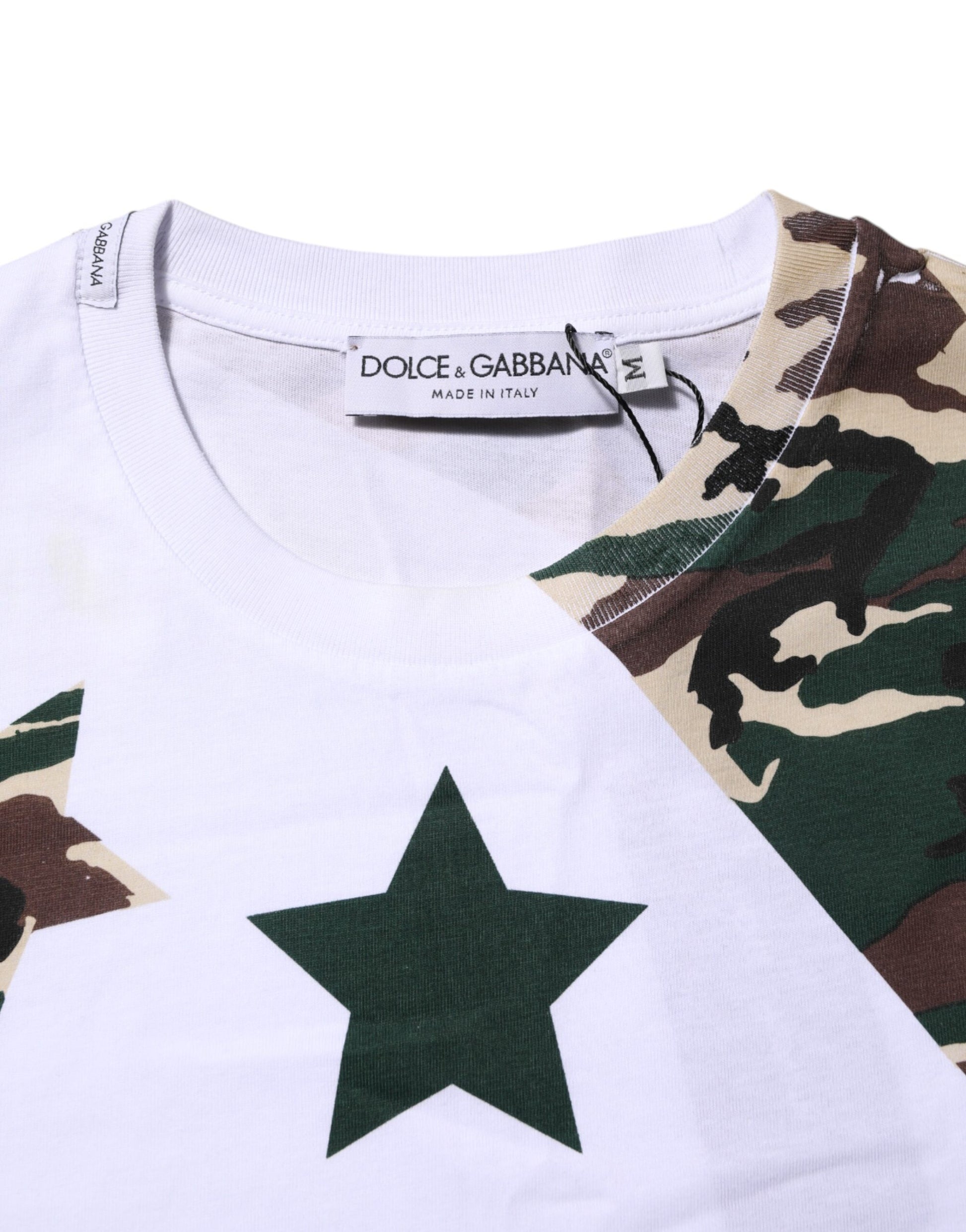 Camouflage print shirt with white star on sleeve