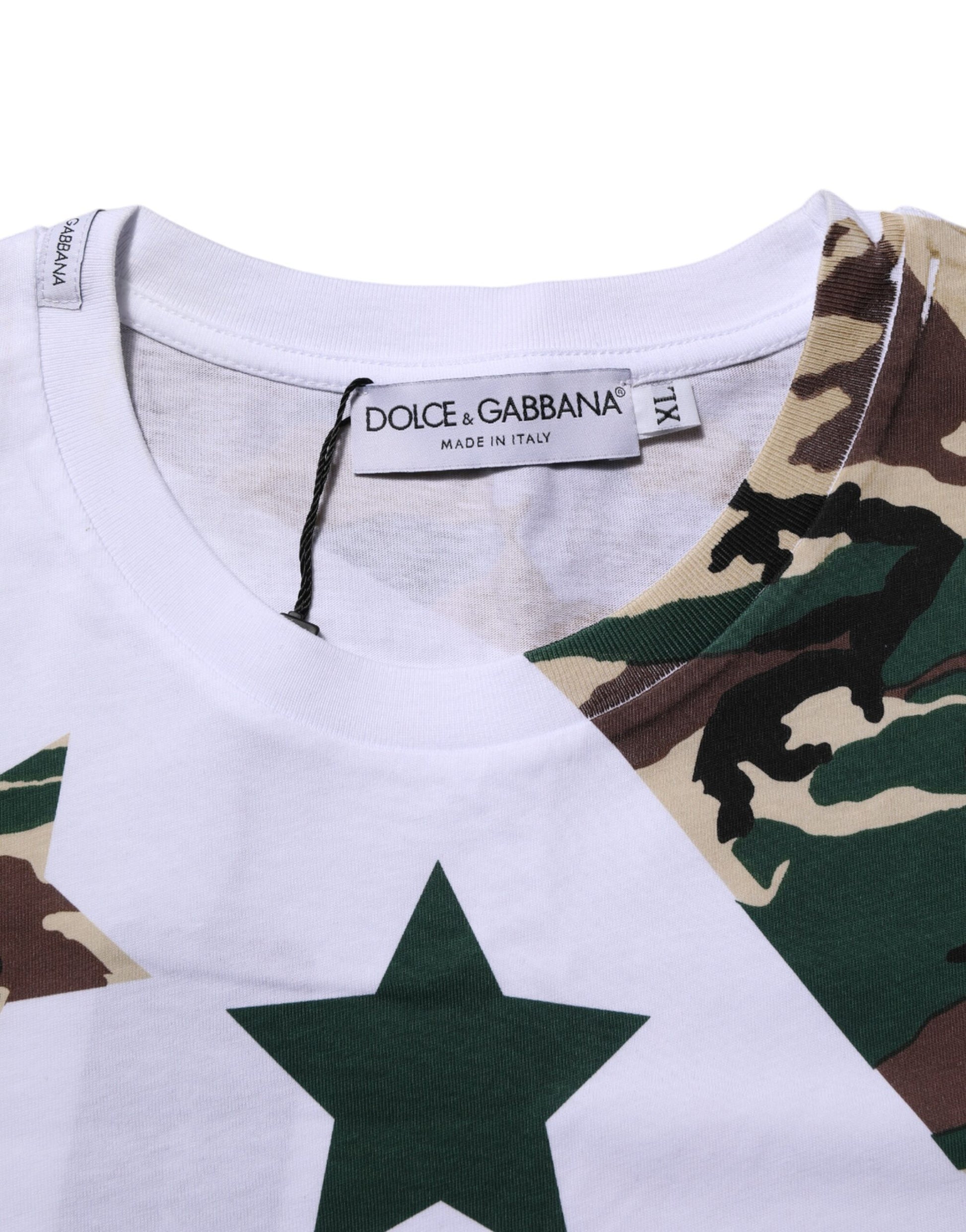 Camouflage print shirt on hanger