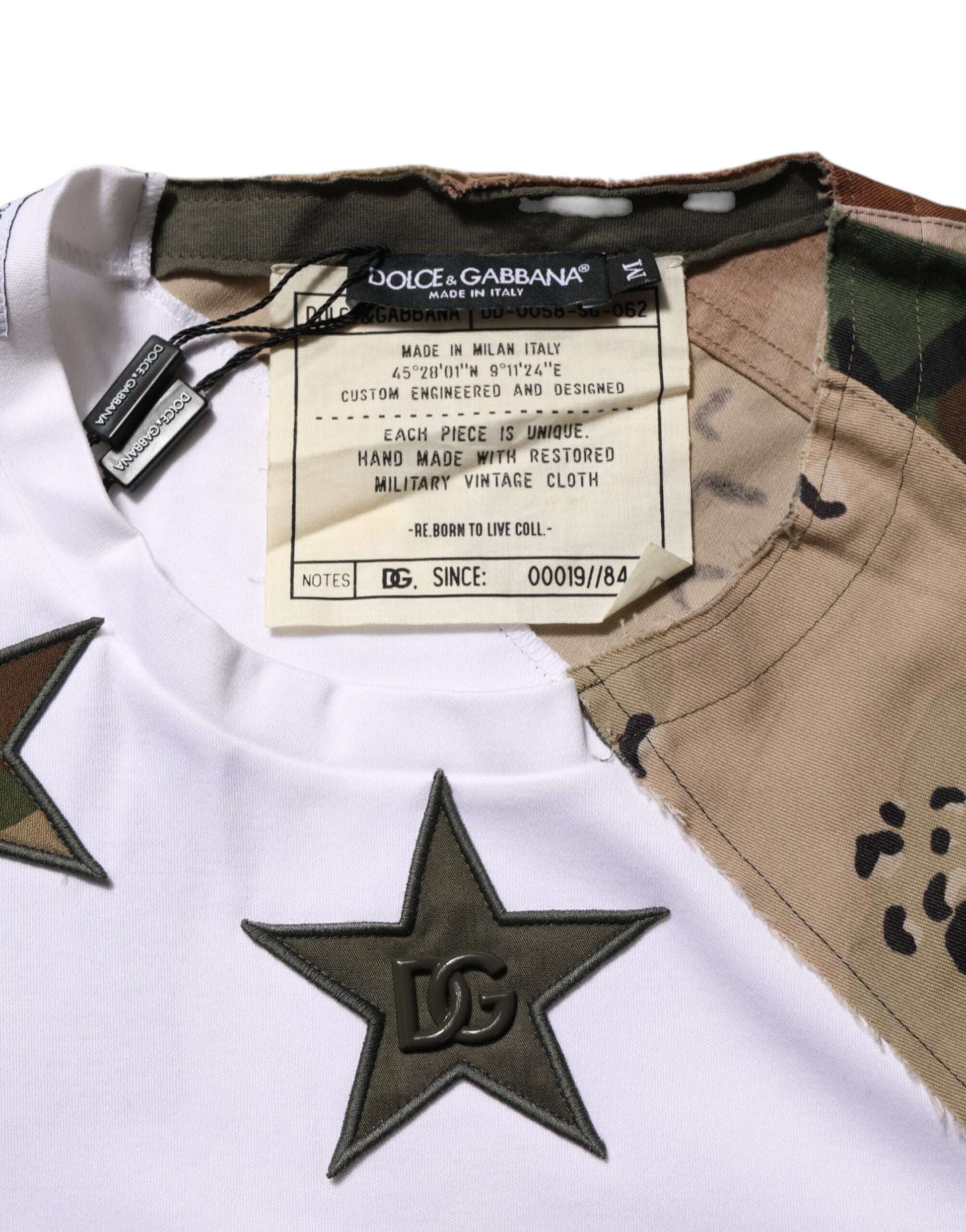 Camouflage shirt with white star on sleeve