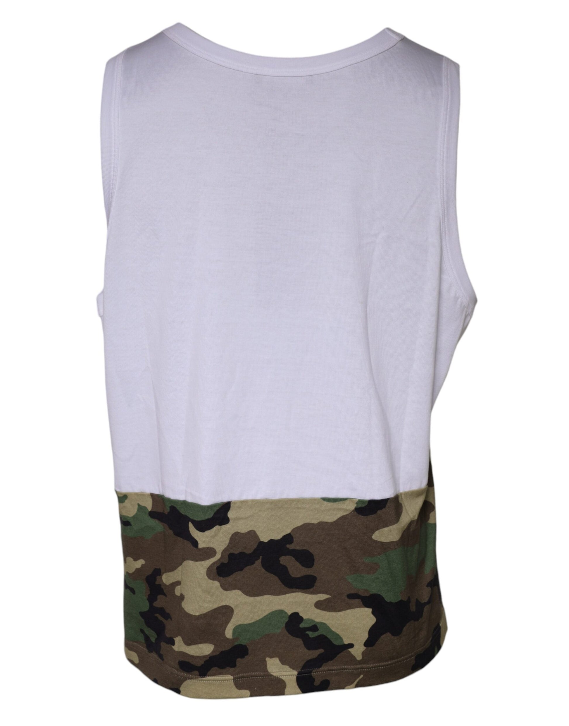 Tank top with camouflage pattern on sleeves