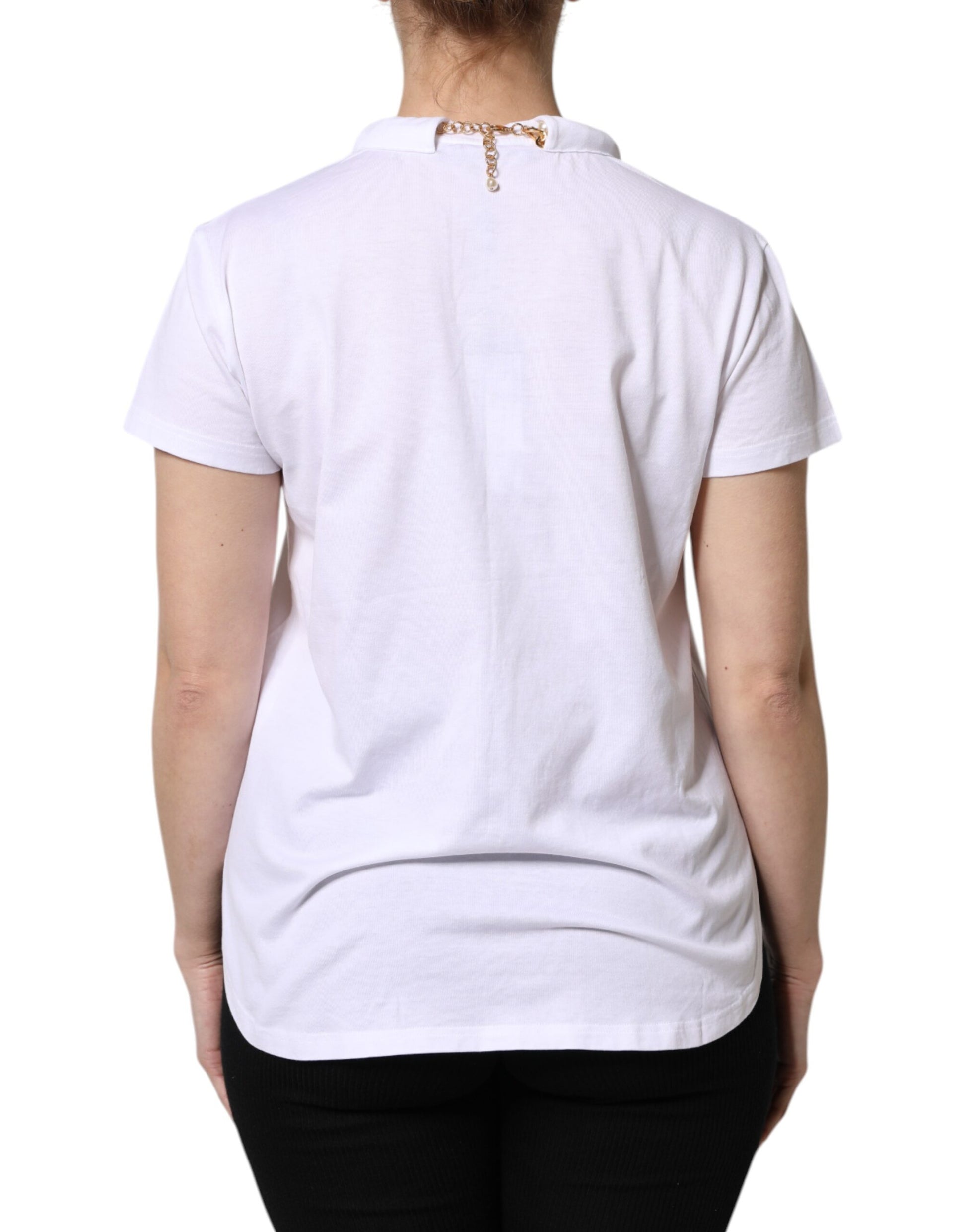 White polo shirt on a person