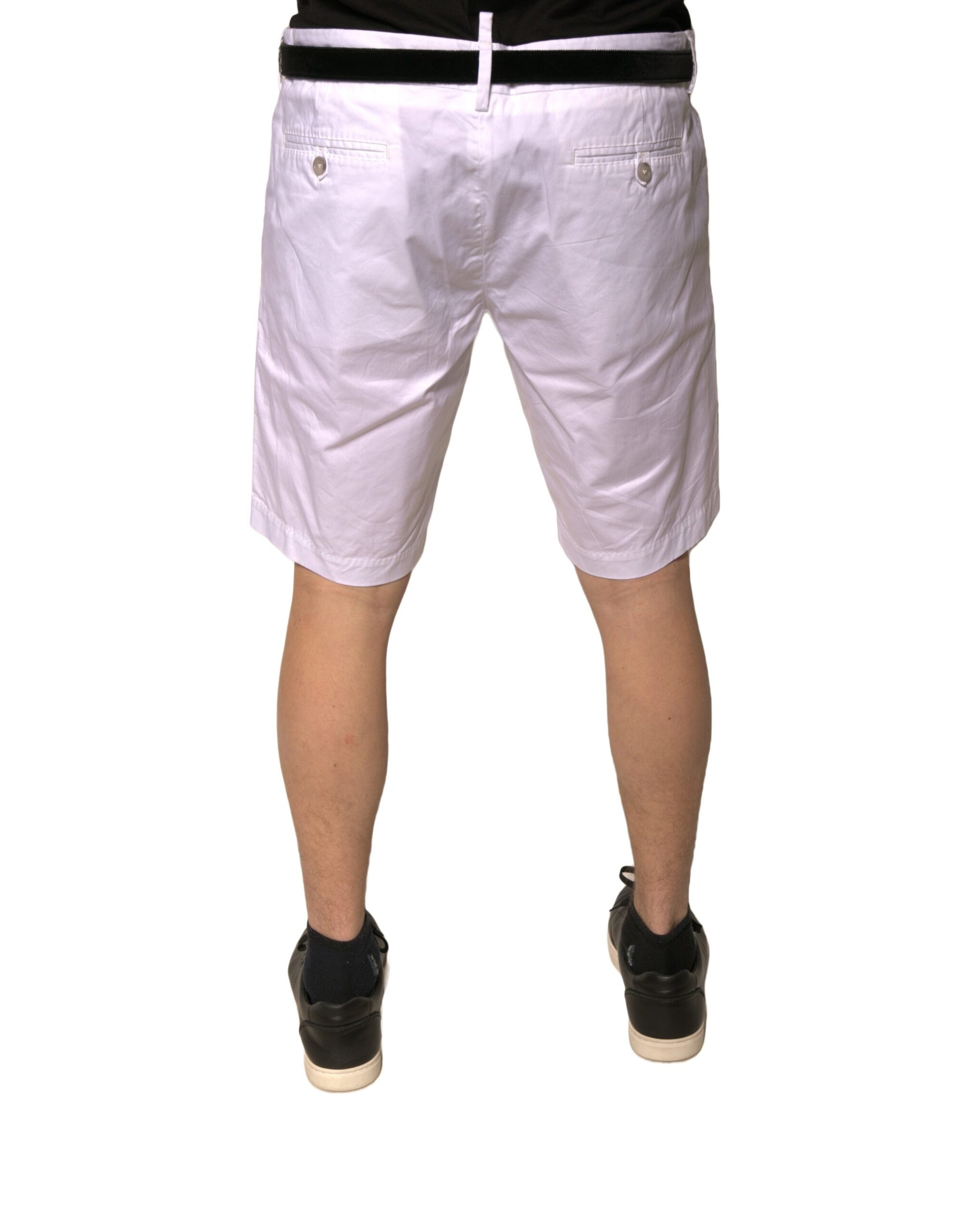 White chino shorts with stretch, cotton fabric, from the brand Dolce & Gabbana