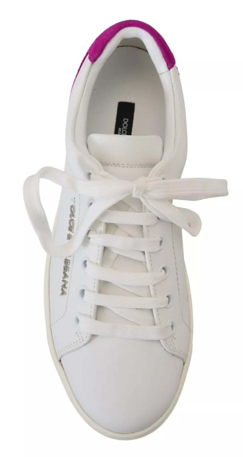 White sneaker with pink laces