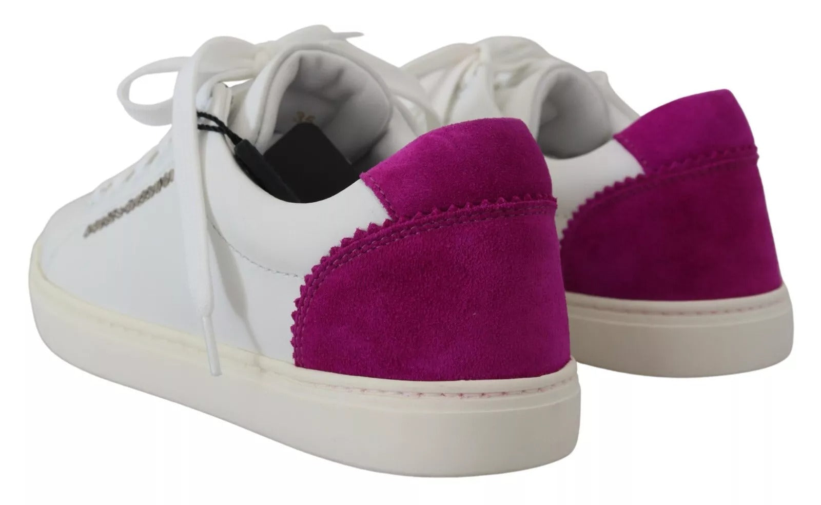 Pair of pink and white sneakers