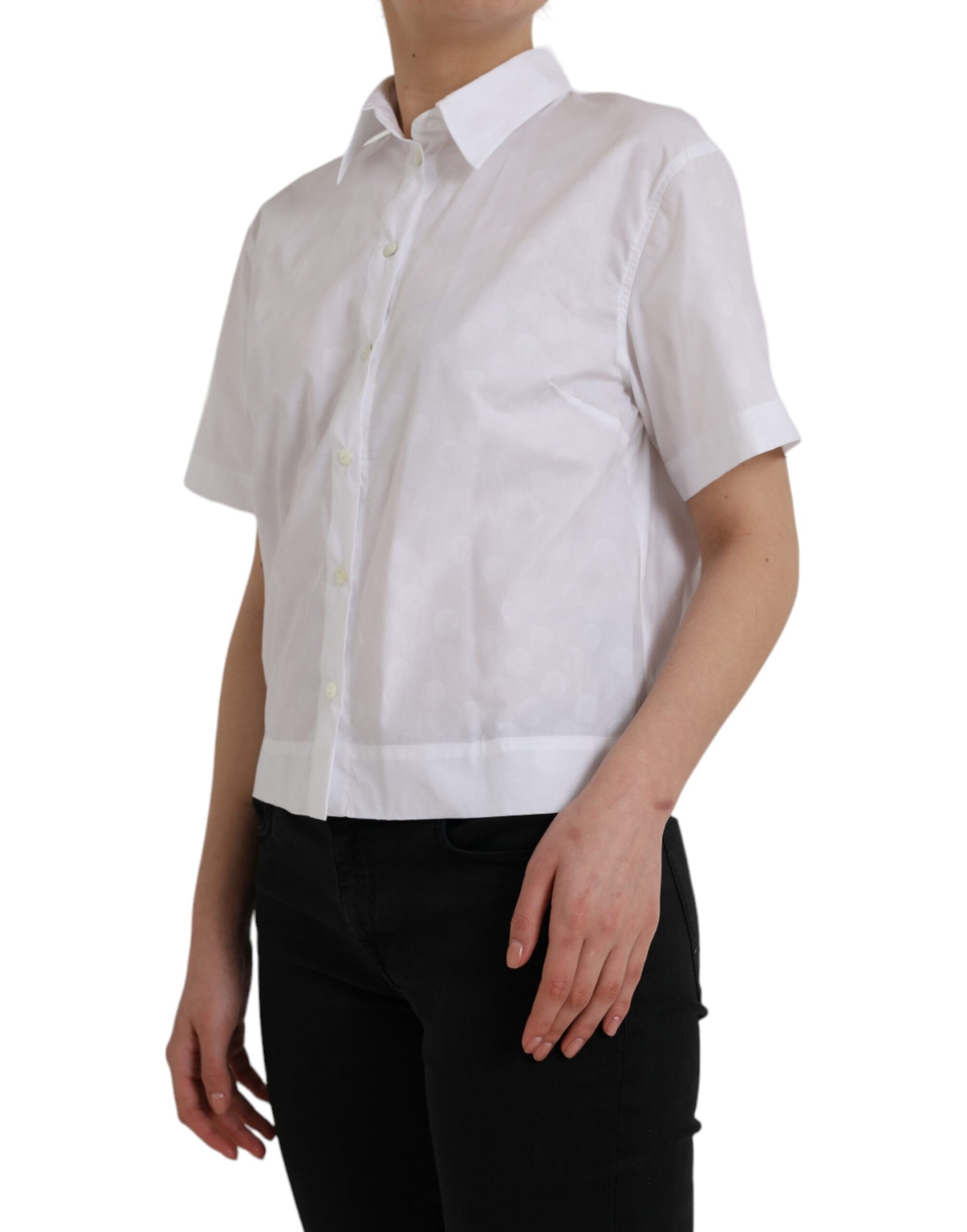 White short sleeve shirt on a person