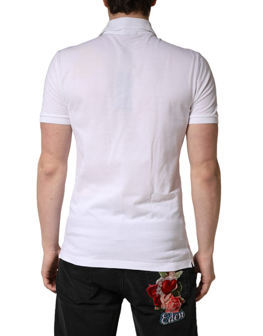 White polo shirt with short sleeves