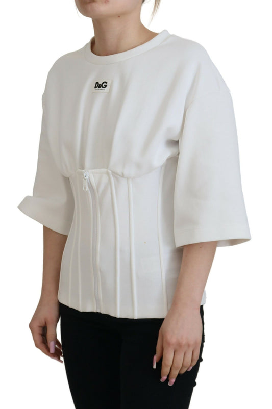 White jacket with puffy sleeves