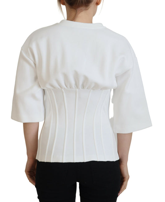 White off-the-shoulder top with ruffled sleeves