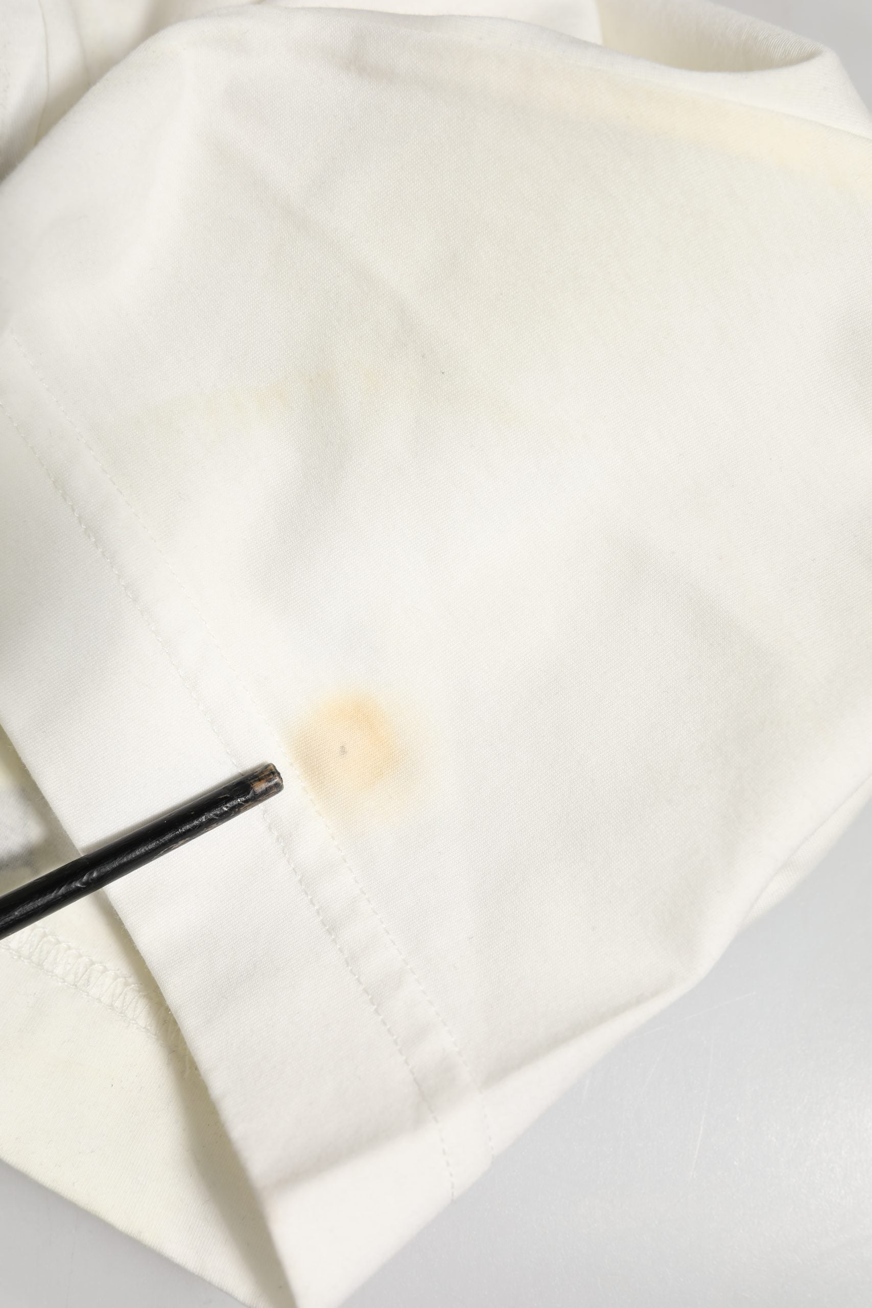White cloth with stain on it
