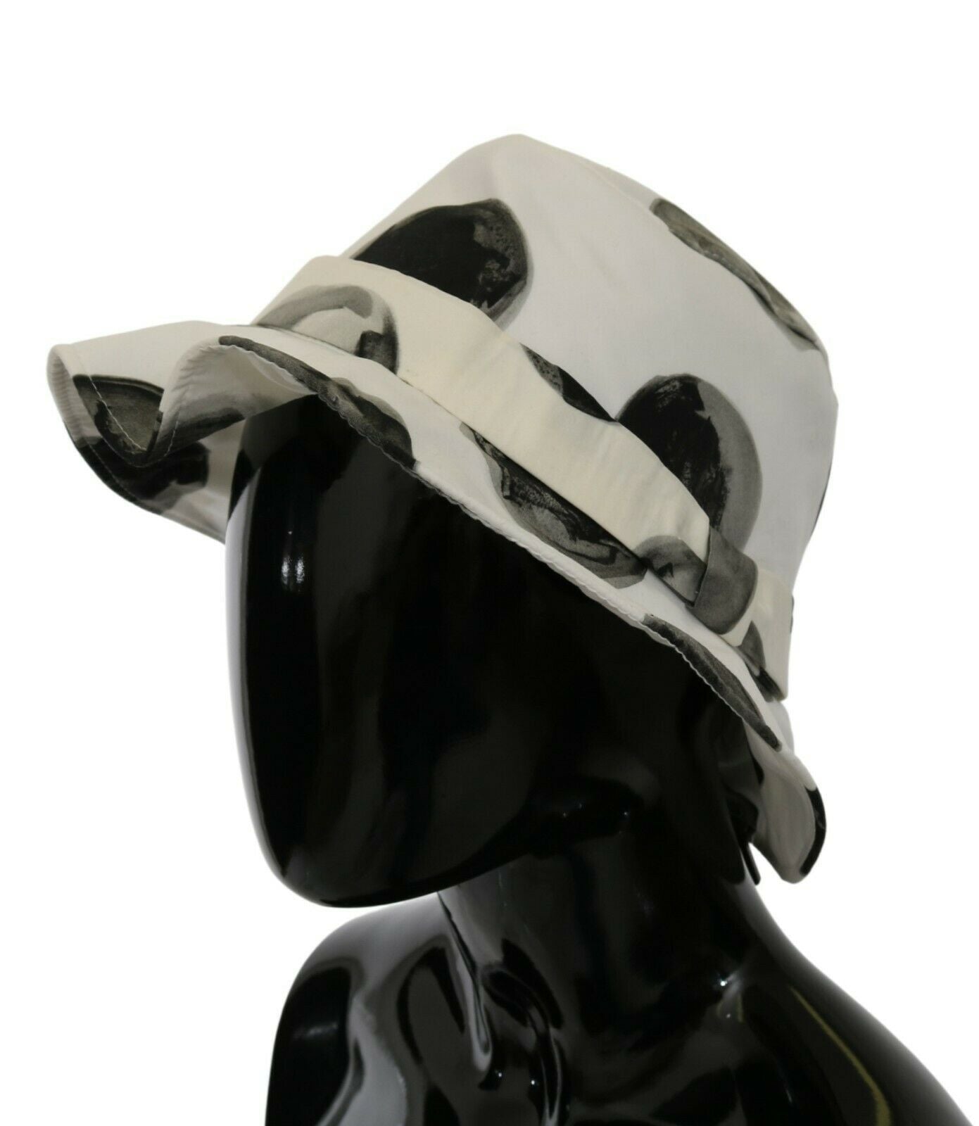 Camouflage bucket hat on black mannequin head