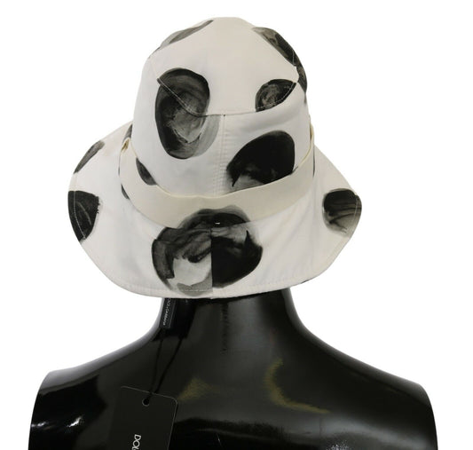 White hat with black spots on a mannequin