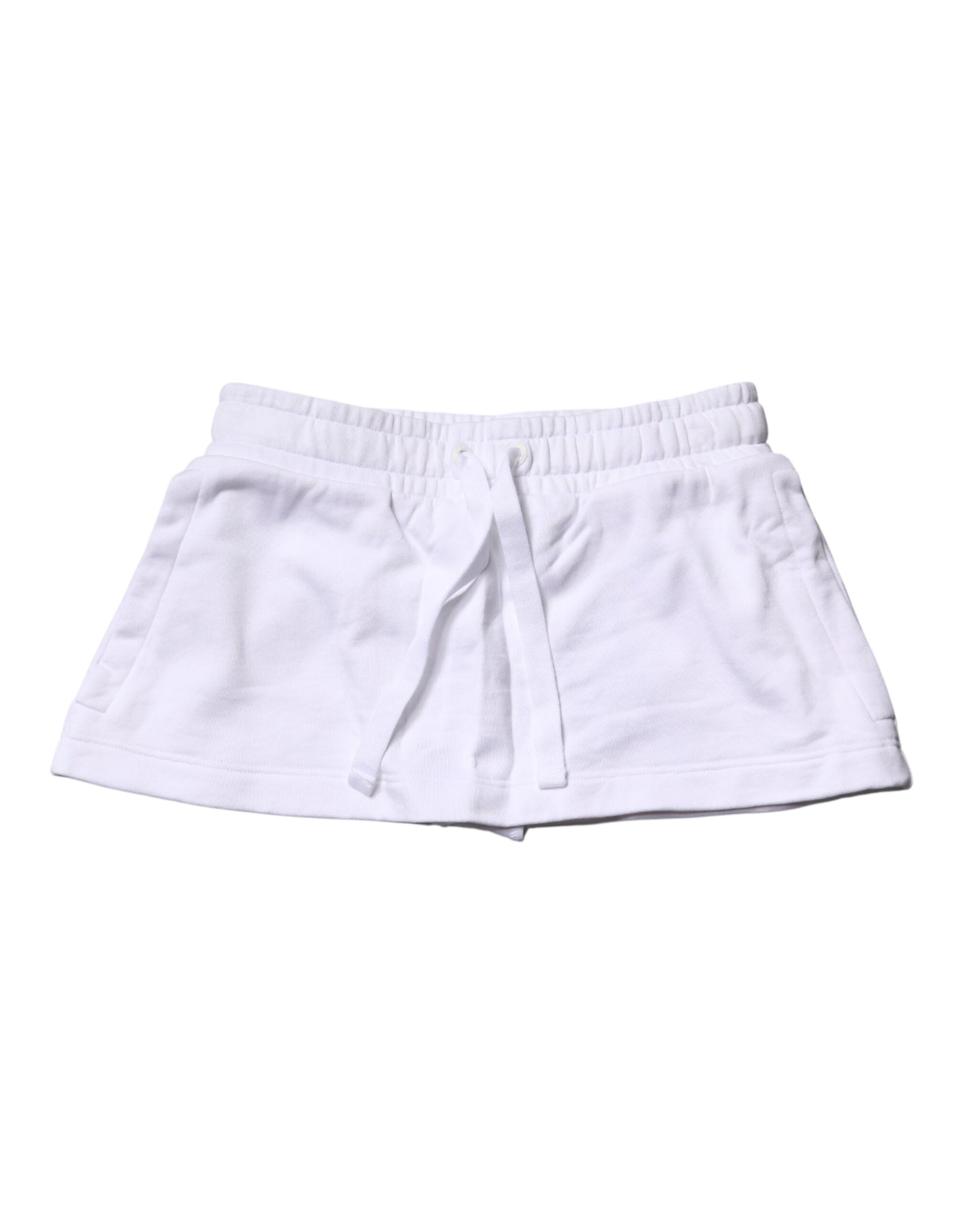 White shorts with elastic waistband