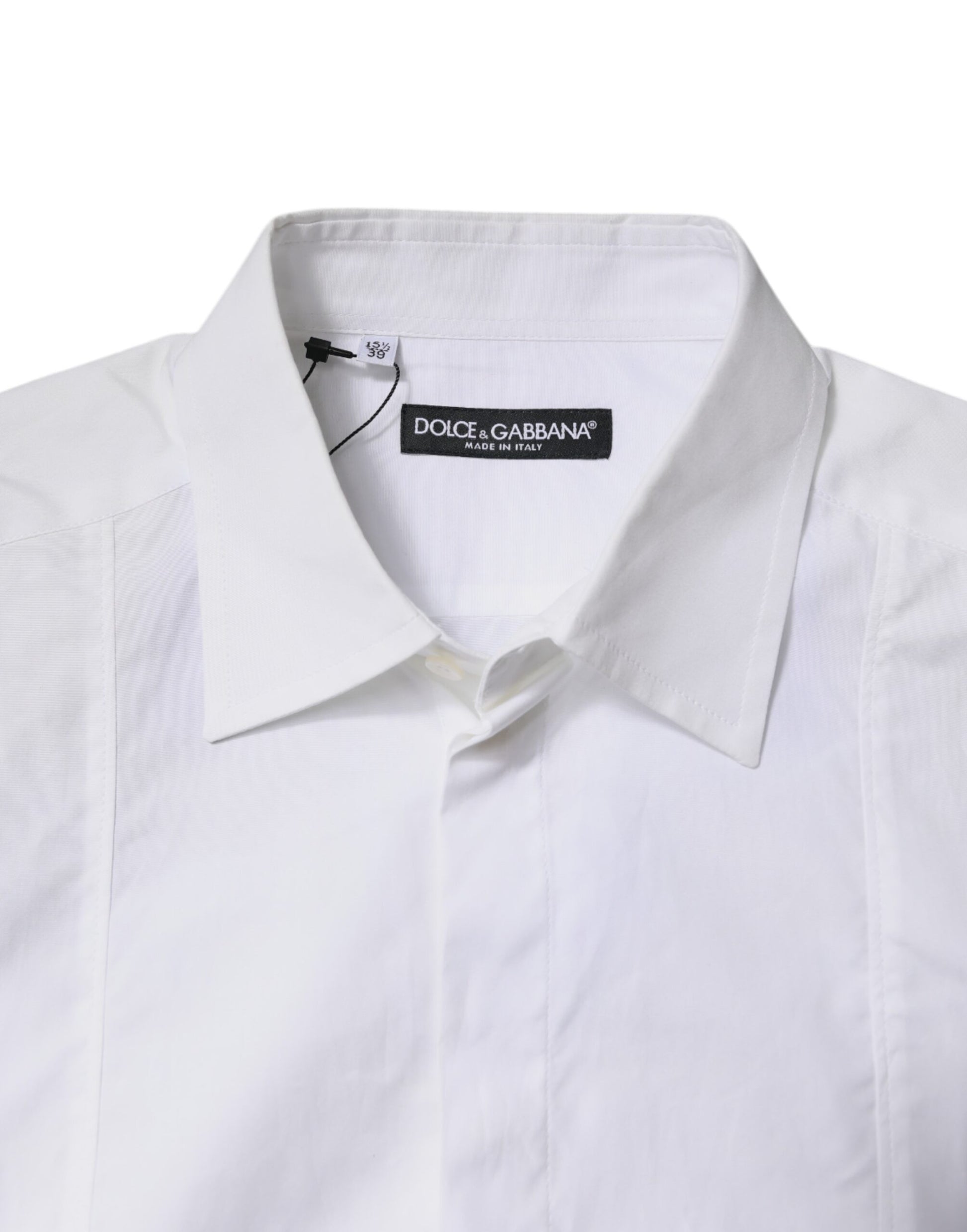 A white collared dress shirt by Dolce & Gabbana, made of cotton