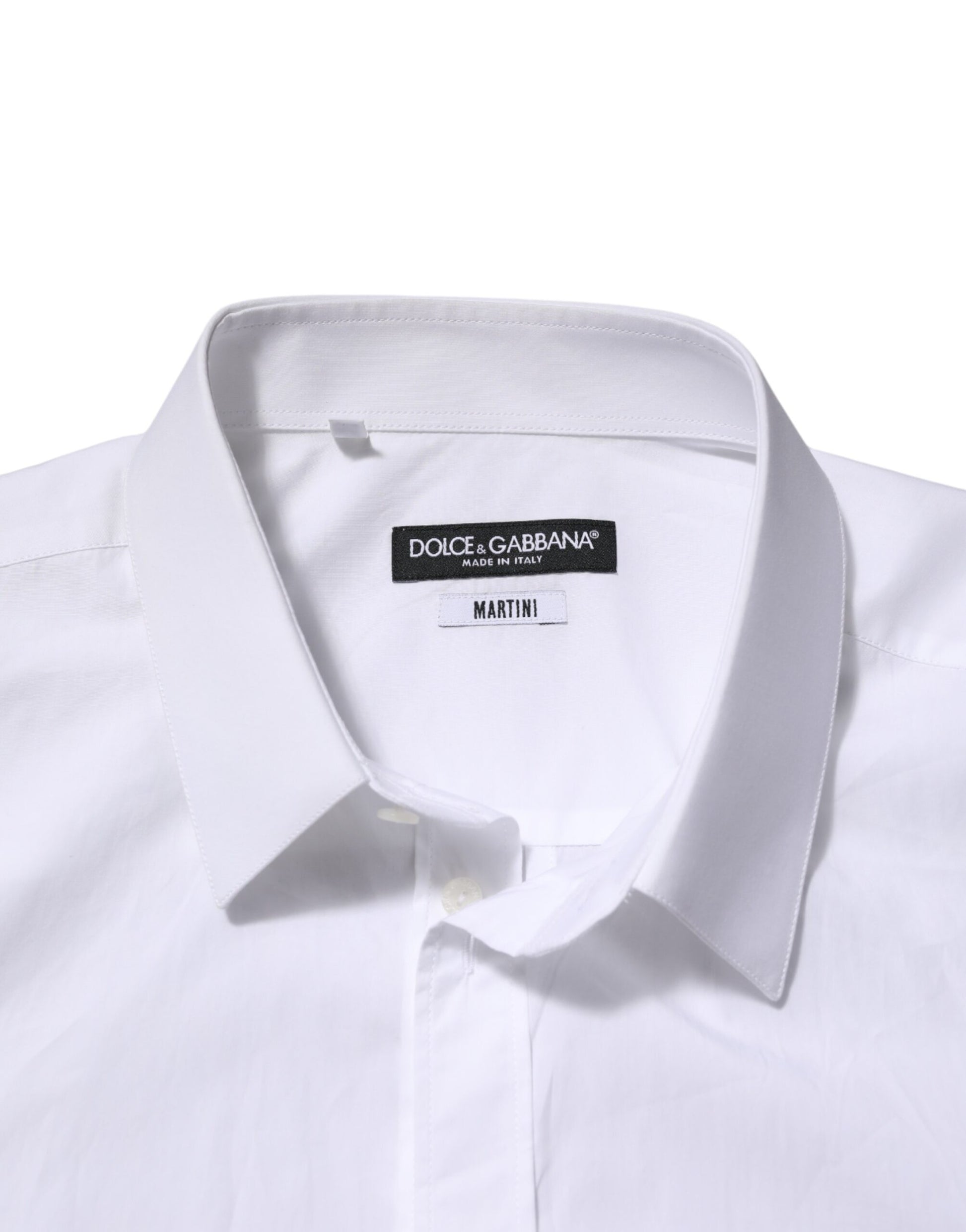 White cotton collared men's dress shirt by Dolce & Gabbana