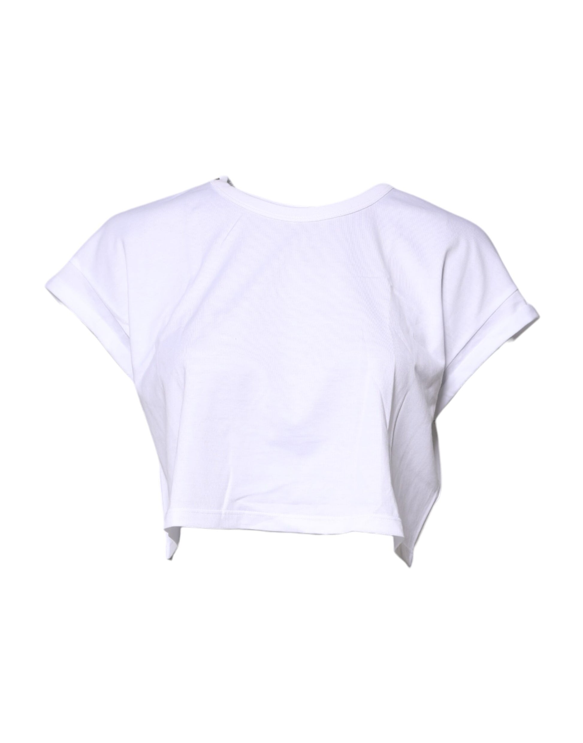 White crop top with short sleeves