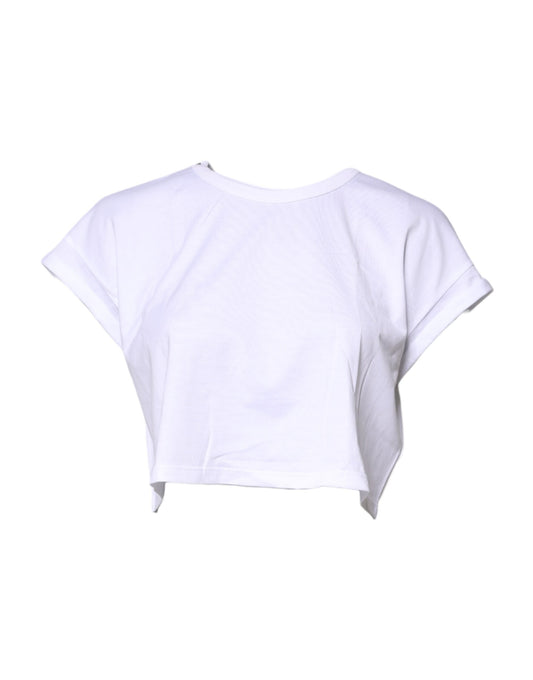 White crop top with short sleeves