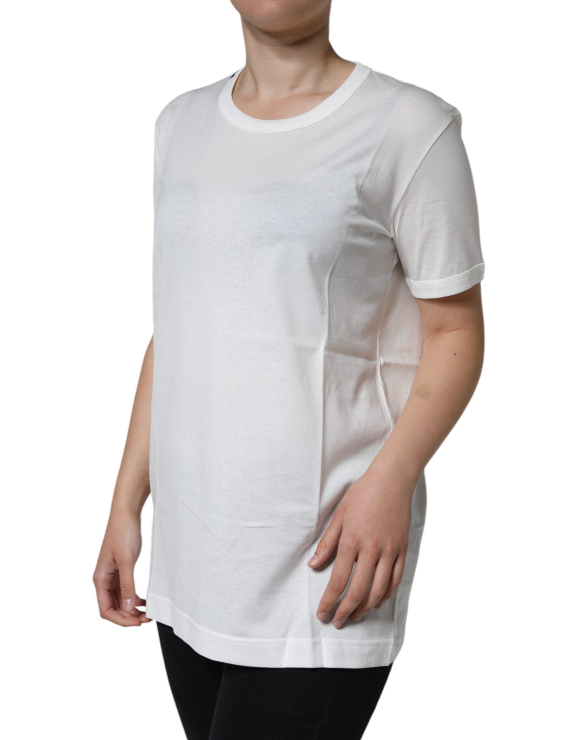 White t-shirt on a person